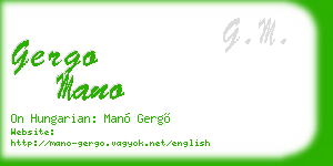 gergo mano business card