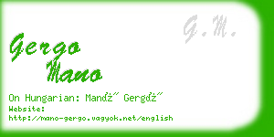 gergo mano business card